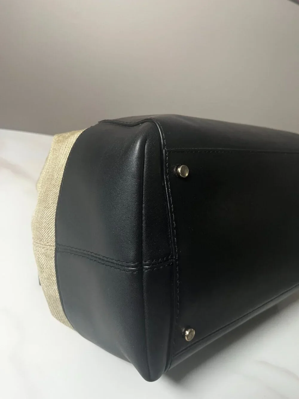 Kate Spade Charlotte Street Large Sloan Black Natural Storybook Satchel